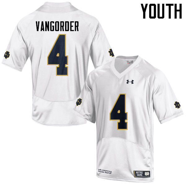 Youth NCAA Notre Dame Fighting Irish #4 Montgomery VanGorder Stitched College Under Armour Authentic White Football Jersey XY10X47RI